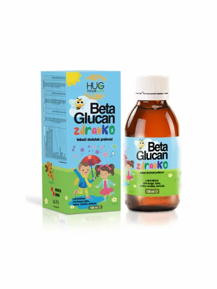 Hug Your Life Beta Glucan zdravKo in dark glass bottle of 200ml