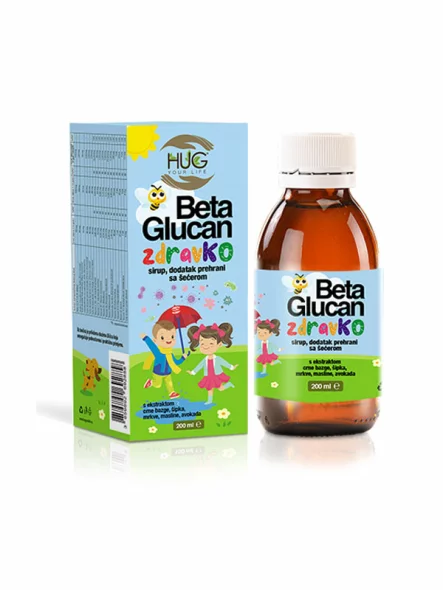 Hug Your Life Beta Glucan zdravKo in dark glass bottle of 200ml