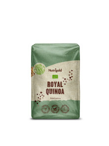 Nutrigold organic royal quinoa in a transparent packaging of 500g