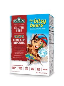 Chocolate Chip Biscuits - Teddy Bears 175g Orgran