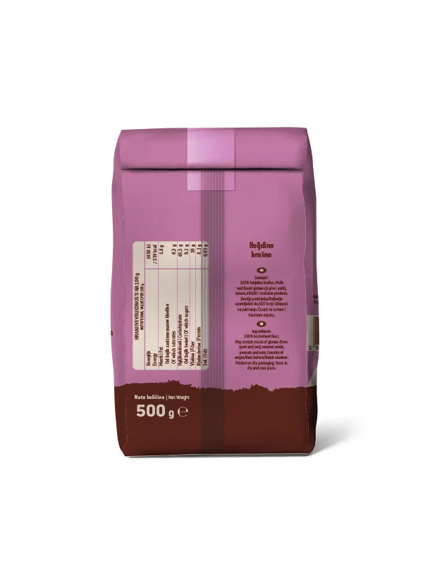 Nutrigold buchwheat flour in a packaging of 500g