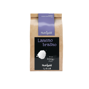 Nutrigold linseed flour in a packaging of 1000g