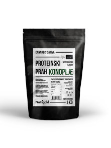 Nutrigold organic hemp protein powder in a packaging of 1000g