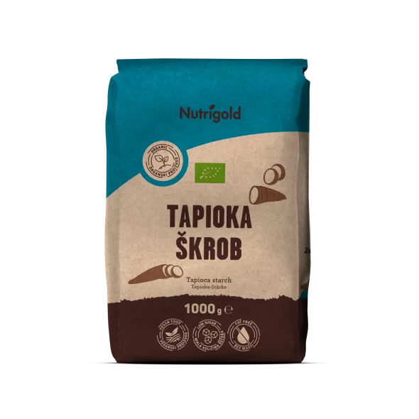 Nutrigold organic tapioca starch in a paper packaging of 1000g