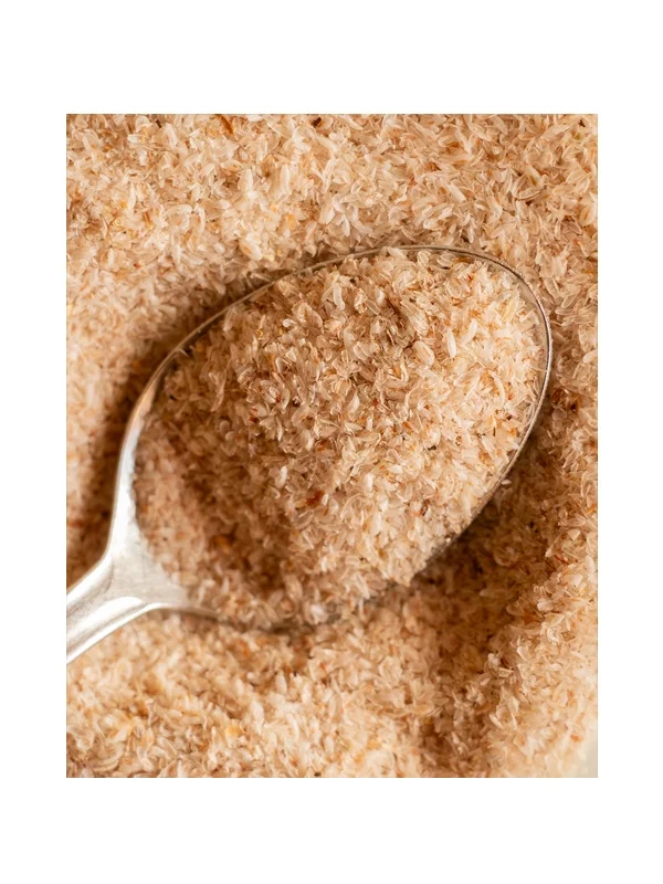 Nutrigold organic psyllium husks in a transparent packaging of 300g