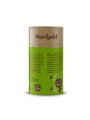 Nutrigold organic matcha powder in green cardboard cylinder shape packaging of 100g