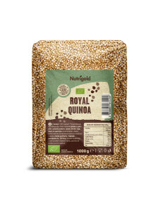 Nutrigold organic quinoa royal in a transparent packaging of 1000g