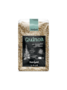 Nutrigold organic quinoa royal in a transparent packaging of 1000g