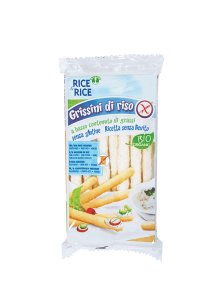 Probios organic rice grissini in a 100g packaging
