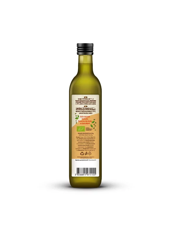 Nutrigold cold pressed pumpkin seed oil in a dark glass bottle of 500ml