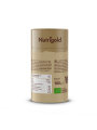 Nutrigold organic ginger powder in a cylinder cardboard packaging of 100g