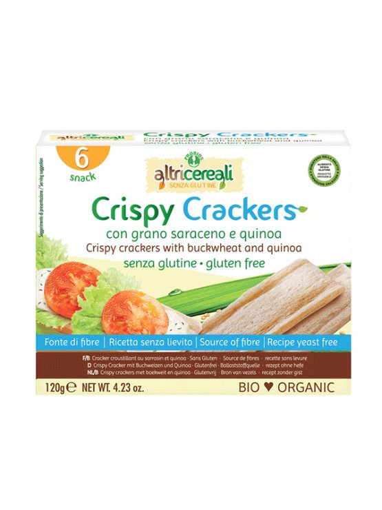 Probios crispy crackers with buckwheat and quinoa in a cardboard packaging of 120g