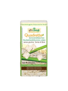 Probios organic buckwheat and quinoa quadretti in a packaging of 130g