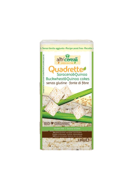 Probios organic buckwheat and quinoa quadretti in a packaging of 130g