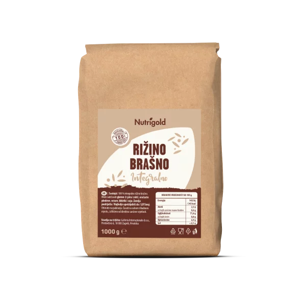 Nutrigold whole grain rice flour in a packaging of 1000g