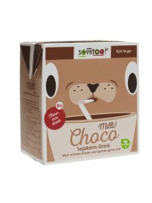 Soyatoo chocolate soy drink in a convenient 500ml packaging with a straw