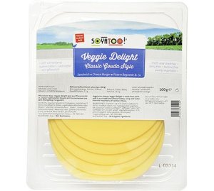 Soyatoo organic gouda style vegan cheese in a 100g packaging