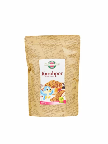 Naturmind dark carob powder in a packaging of 500g