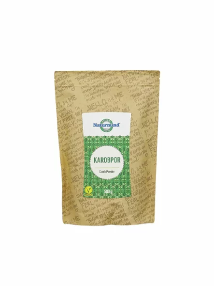 Naturmind dark carob powder in a packaging of 500g