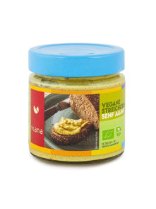 Viana organic mustard and agave spread in a 180g glass jar