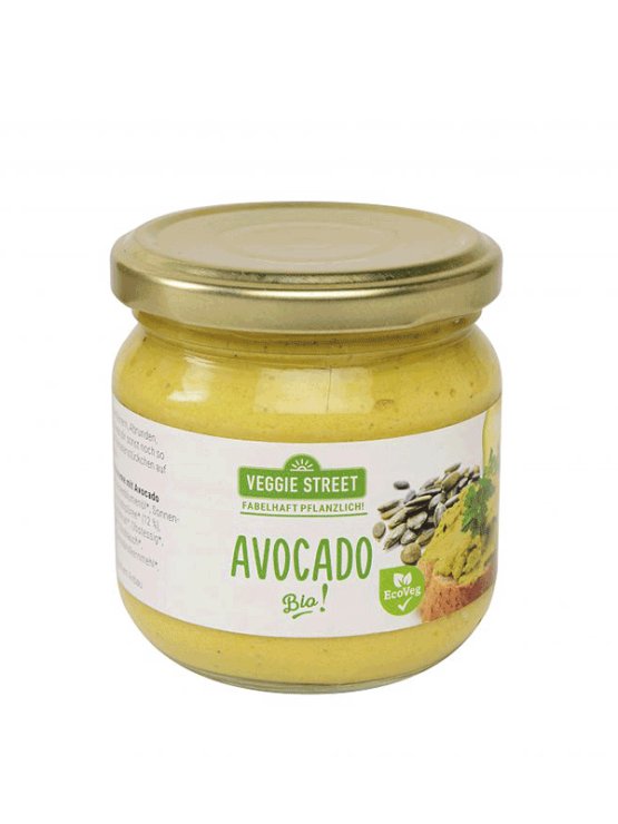 Veggie street organic avocado spread in a 180g glass jar
