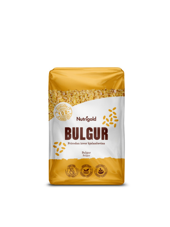 Nutrigold bulgur in a transparent packaging of 1kg