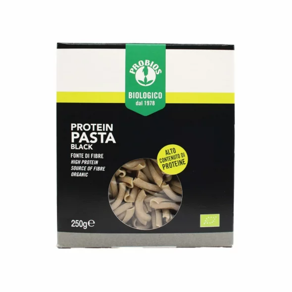 Probios organic black bean pasta rigati in a packaging of 250g