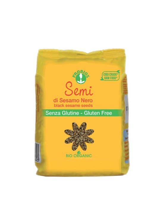 Probios organic gluten free black sesame seeds in a packaging of 150g