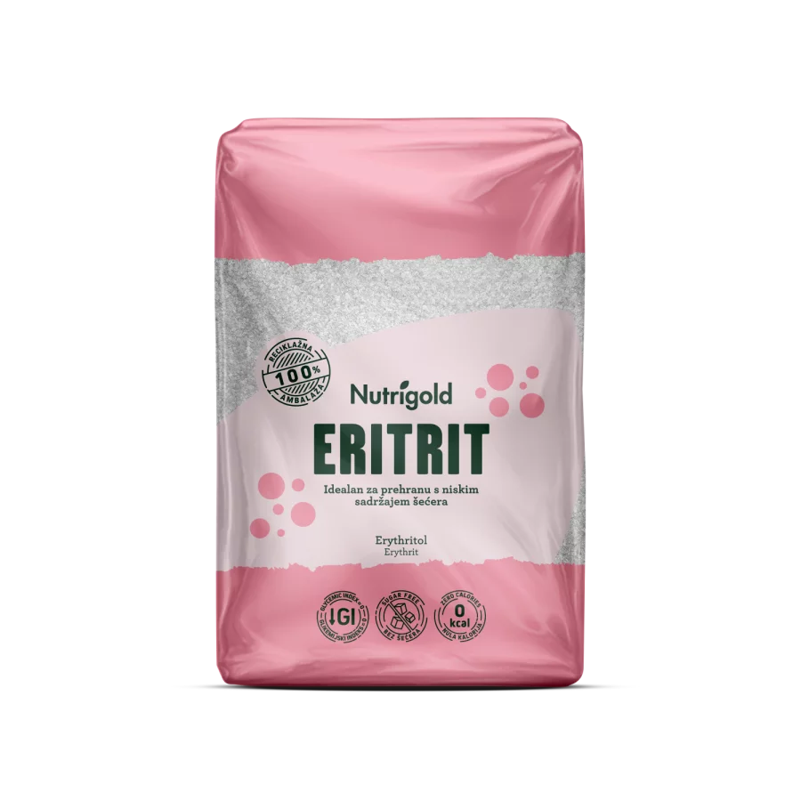 Nutrigold erythritol natural sweetener in a packaging of 1000g