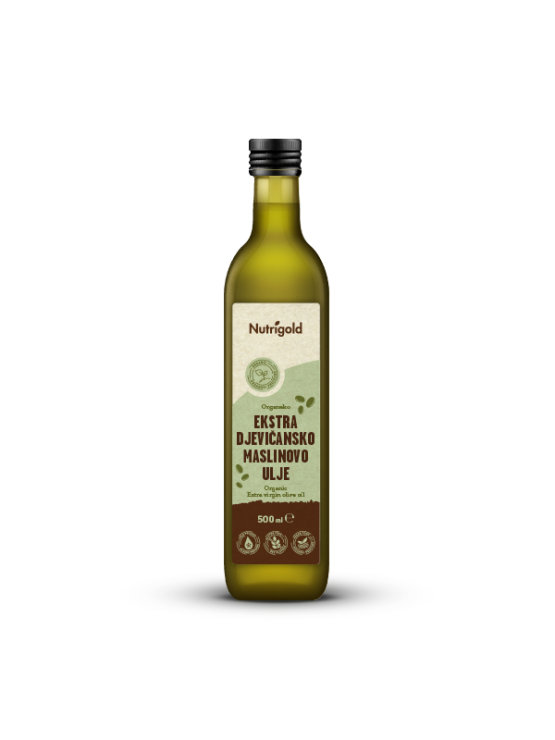 Nutrigold organic extra virgin olive oil in a bottle of 500ml