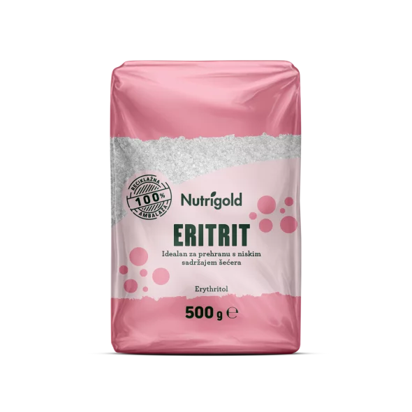 Nutrigold erythritol natural sweetener in a packaging of 500g