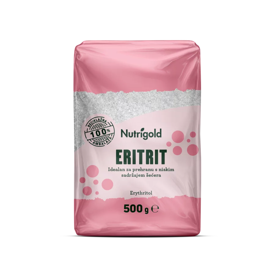 Nutrigold erythritol natural sweetener in a packaging of 500g