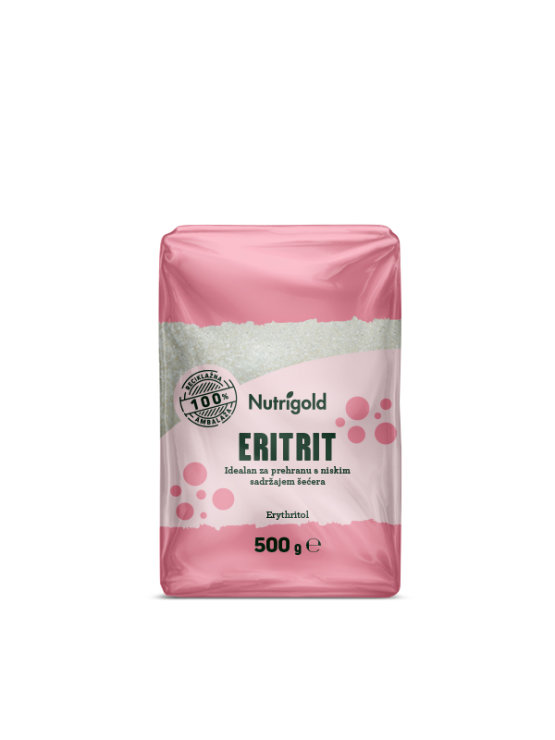Nutrigold erythritol natural sweetener in a packaging of 500g