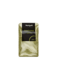 Nutrigold green cardamom powder in a transparent packaging of 200g