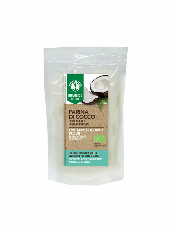 Probios organic and gluten free coconut flour in a 250g packaging