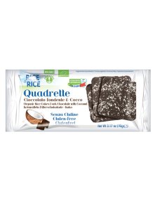 Probios organic cocoa and coconut rice quadretti in a packaging of 100g