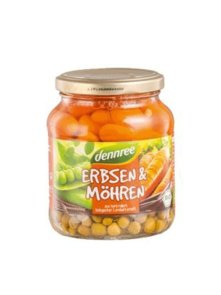 Peas and Carrots in Water - Organic 350g Dennree