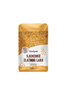 Nutrigold golden linseed in a transparent packaging of 750g