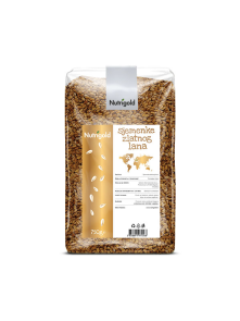 Nutrigold golden linseed in a transparent packaging of 750g