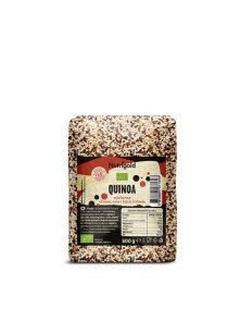 Nutrigold organic quinoa ''tricolor'' in a transparent packaging of 500g