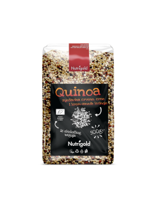 Nutrigold organic quinoa ''tricolor'' in a transparent packaging of 500g
