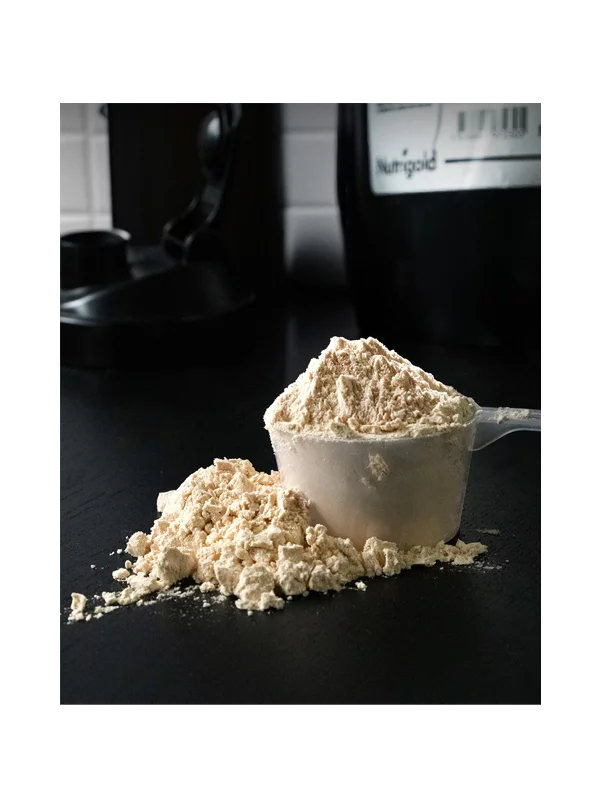 Nutrigold organic pea protein powder in a packaging of 1000g