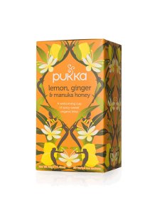 Lemon, Ginger & Manuka Tea 20x2g - Organic Pukka