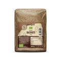 Nutrigold organic brown basmati rice in a transparent, plastic bag of 500 grams