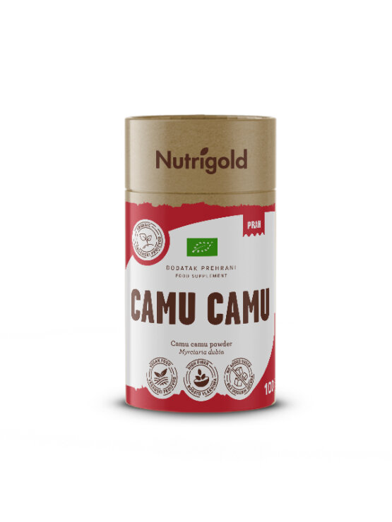 Nutrigold organic camu camu powder in a packaging of 100g