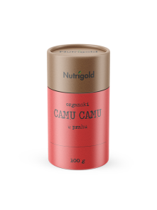 Nutrigold organic camu camu powder in a packaging of 100g