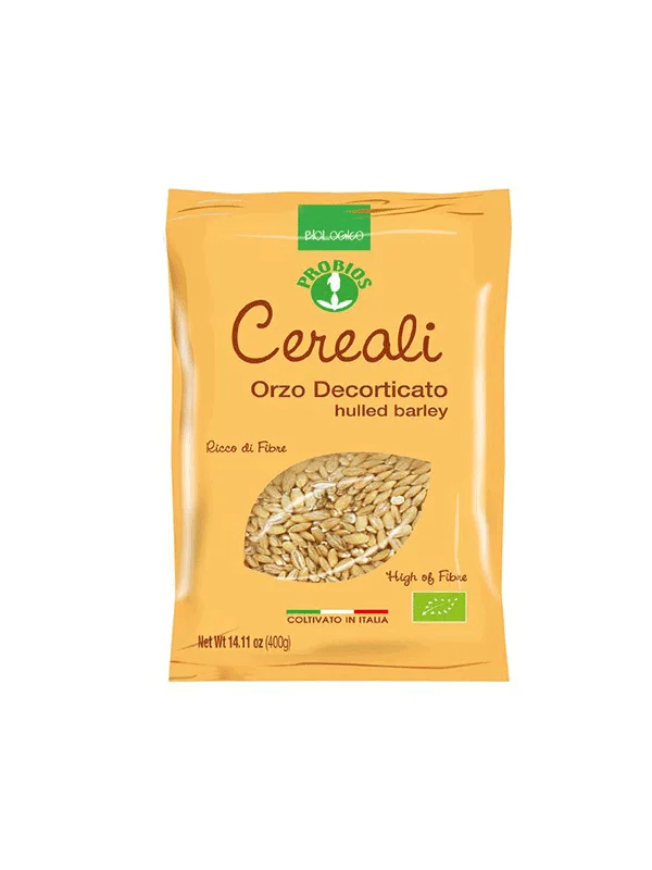 Probios organic hulled barley in a 400g packaging