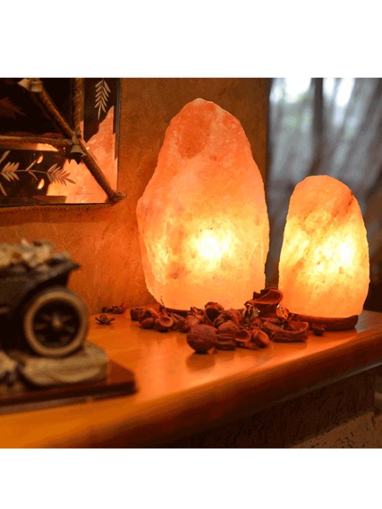 Himalayan salt lamp 12-18kg on a wooden stand