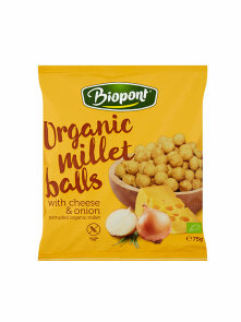 Extruded Millet Balls Cheese and Onion - Organic 75g Biopont