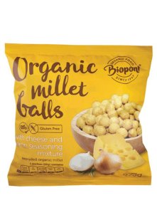 Extruded Millet Balls Cheese and Onion - Organic 75g Biopont